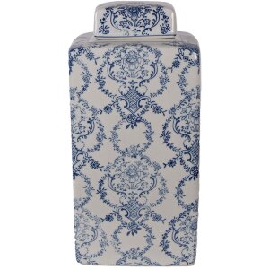 Clayre & Eef Pot décoratif avec couvercle 15x15x31 cm