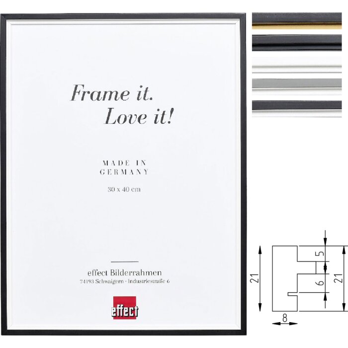 Cadre Photo Bois Massif Profil 69 avec Marches Élégantes 8mm