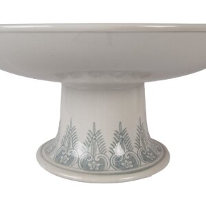 Platine à gâteau Clayre & Eef Ø 32x15 cm blanc-vert porcelaine