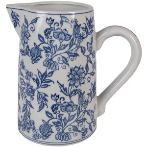 Canne décorative en céramique blanc-bleu...