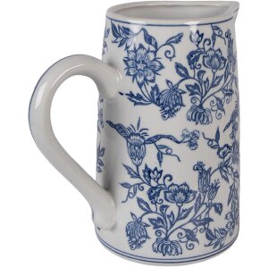 Canne décorative en céramique blanc-bleu Clayre & Eef