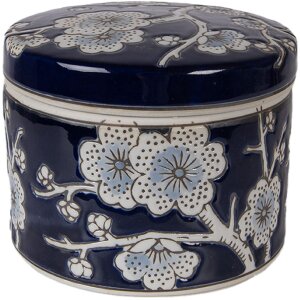 Boîte à bijoux Clayre & Eef bleu-blanc...