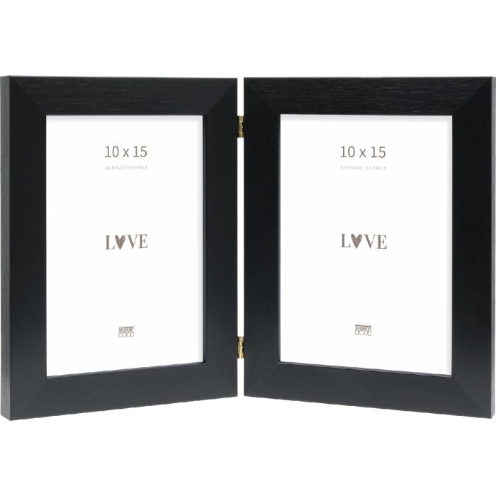 Deknudt S41VH2 Cadre Double Noir 2x10x15 cm Verre Transparent