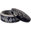 Boîte à bijoux en céramique Clayre & Eef bleu-blanc motif fleuri