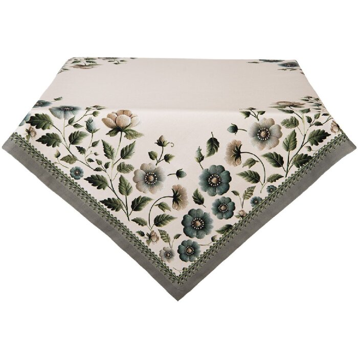 Nappe de table carrée Clayre & Eef 100x100 cm beige-vert