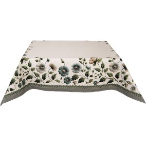 Nappe de table carrée Clayre & Eef 100x100 cm beige-vert