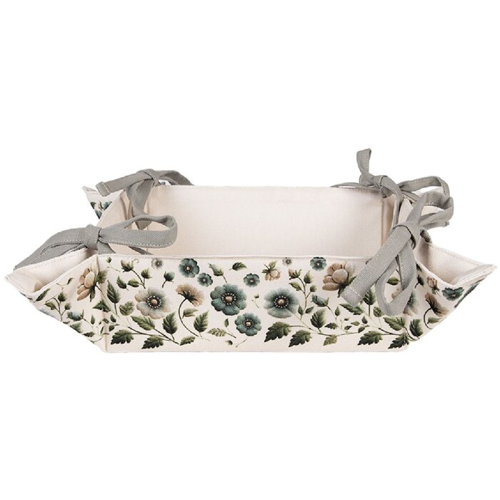 Corbeille à pain Clayre & Eef en coton beige vert floral