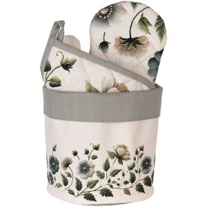 Clayre & Eef GTB50 Panier à pain beige-vert Ø15x16 cm