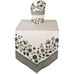 Clayre & Eef GTB50 Panier à pain beige-vert Ø15x16 cm