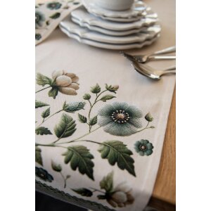 Tapis de table Clayre & Eef GTB64 50x140 cm Beige-VERT