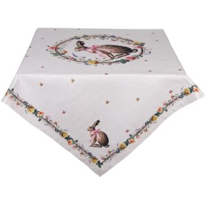 Nappe de table Clayre & Eef 100x100 cm, motif lapin...