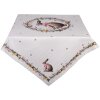 Nappe de table Clayre & Eef 100x100 cm, motif lapin printanier