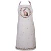 Tablier Clayre & Eef 70x85 cm – Lapin & Couronne de Fleurs Printanières