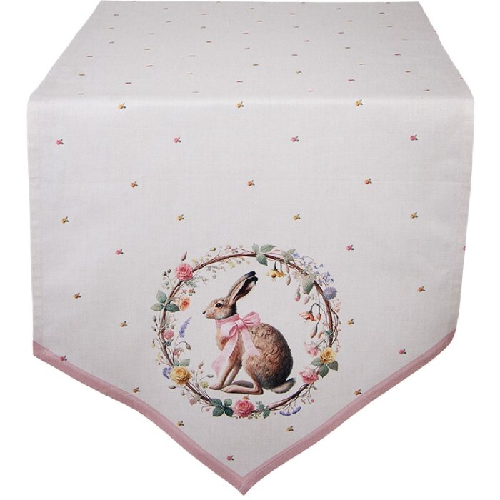 Tapis de table Clayre & Eef 50x160 cm beige-brun