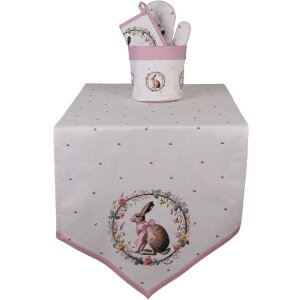 Tapis de table Clayre & Eef 50x160 cm beige-brun