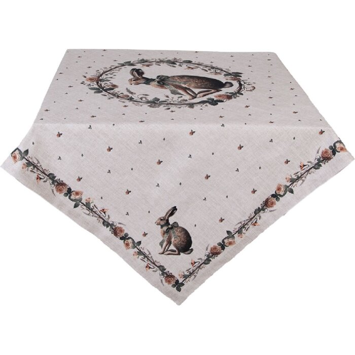 Nappe de table Clayre & Eef 100x100 cm beige-brown