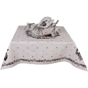 Nappe de table Clayre & Eef 100x100 cm beige-brown