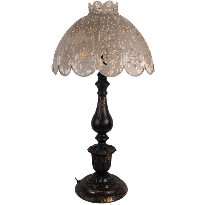 Lampe de table Clayre & Eef Ø41x75cm E27 max 60W noir-gris