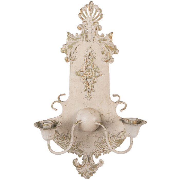 Lampe murale Clayre & Eef 5LMP380, beige-vert, E14, 2x25W