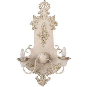 Lampe murale Clayre & Eef 5LMP380, beige-vert, E14, 2x25W