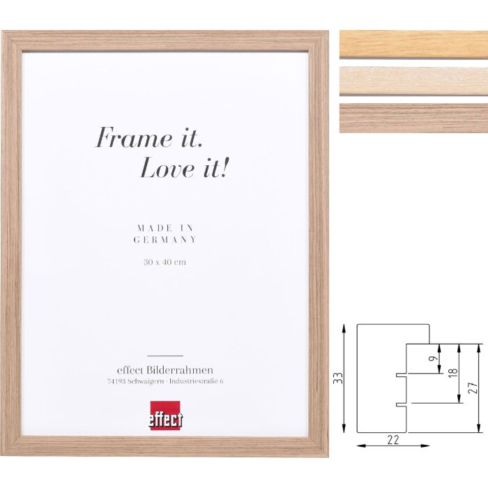 Miroir mural en bois massif Shabby-Chic - Profil 54