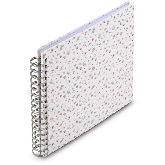 Album spirale floral Hama, 28x24 cm, 50 pages blanches, neutre