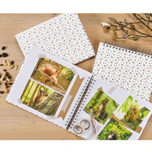 Album spirale floral Hama, 28x24 cm, 50 pages blanches,...