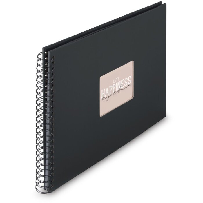 Album photo spirale Fine Art 36x32 cm, 50 pages noires, New Black