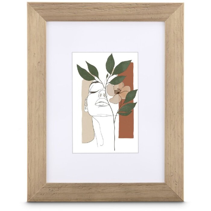 Cadre photo en bois Albero taupe 30x40 cm, verre reflex