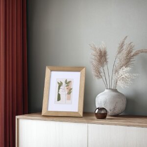 Cadre photo en bois Albero taupe 30x40 cm, verre reflex