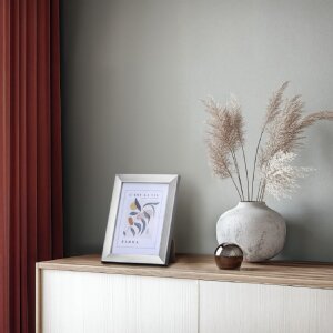 Cadre photo Hama Kunststoffrahmen Flora argent 15 x 20 cm avec verre antireflet et support mural/murale flexible