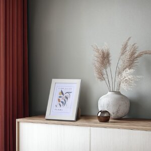 Cadre photo Hama Flora blanc 15x20 cm avec finition alu brossée et verre anti-reflets