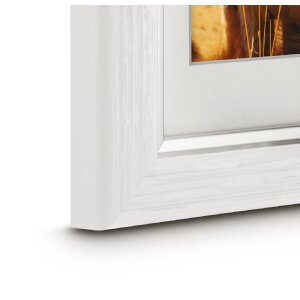 Cadre photo Hama Kunststoffrahmen Lima blanc 15 x 20 cm avec effet bois brossé et verre lavé