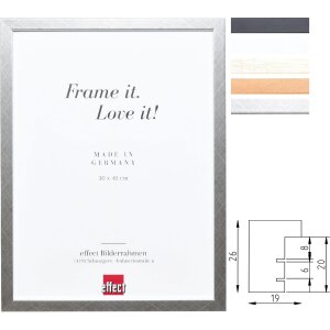 Cadre photo bois effet profil 58 – 4 couleurs, 10x15 à 70x100 cm