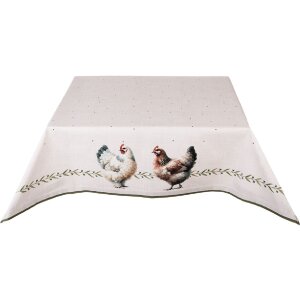 Nappe de table Clayre & Eef BYC01 100x100 cm motif poules