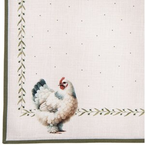 Serviettes en coton Clayre & Eef BYC43, 6 pcs, 40x40 cm, beige-brown