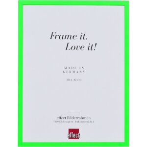 Cadre photo bois néon vert 30x30 cm vitre musée