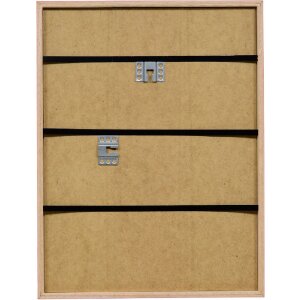 Cadre photo bois profil néon rouge 30x30 cm verre musée