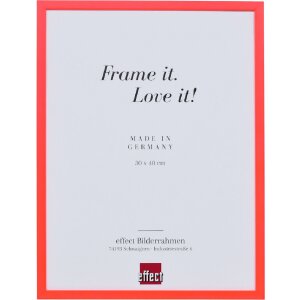 Cadre photo bois néon rouge 20x25 cm avec verre musée