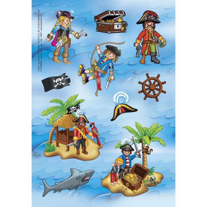 Étiquette décorative Licence Playmobil Pirate 2 feuilles