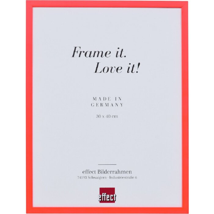 Cadre photo en bois néon rouge 13x13 cm avec verre anti-reflets