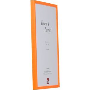 Cadre photo profil néon orange 25x35 cm verre clair