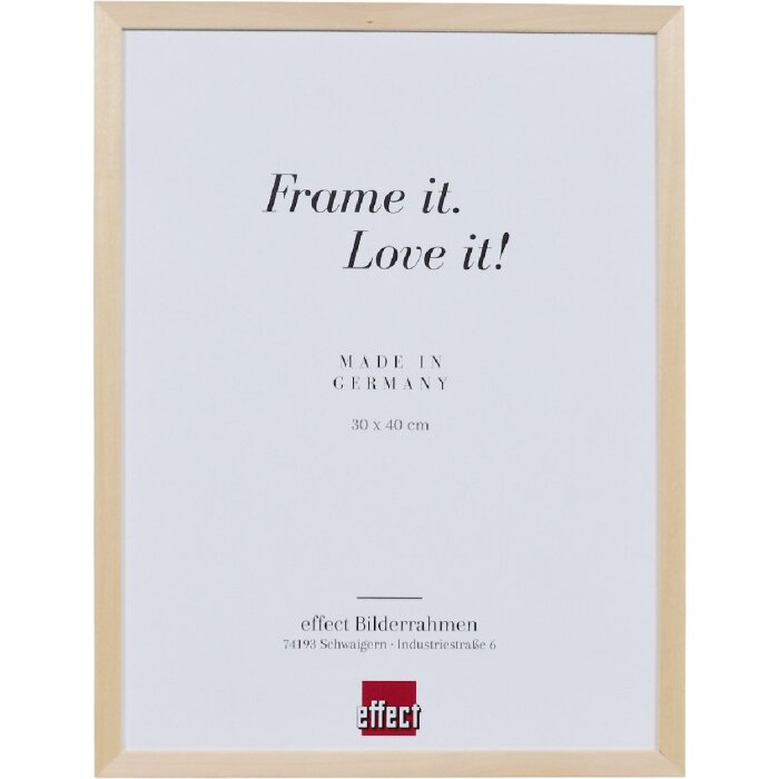 Cadre photo en bois naturel 42x59,4 cm avec verre trempé