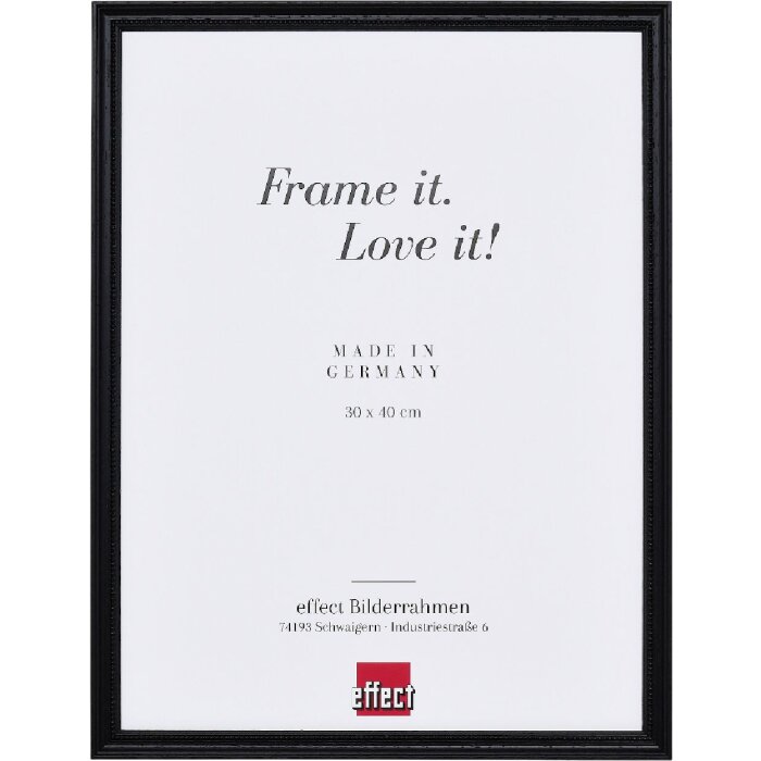 Cadre photo en bois profil 2440 noir 10x10 cm avec verre stratifié