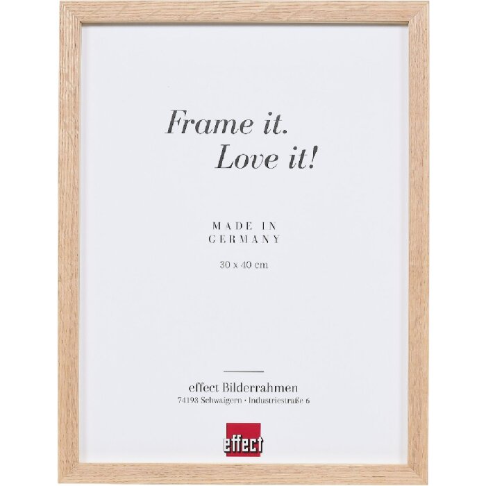 Cadre photo bois chêne profil 2430 50x75 cm verre clair support despacement