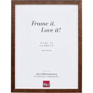 Cadre photo bois noyer 25x50 cm verre clair support décart