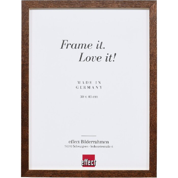 Cadre photo bois noyer 20x20 cm verre clair avec support d’écart