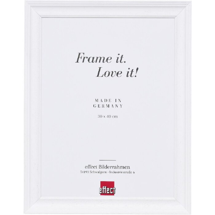 Cadre photo bois profil 2420 blanc 35x50 cm verre artistique