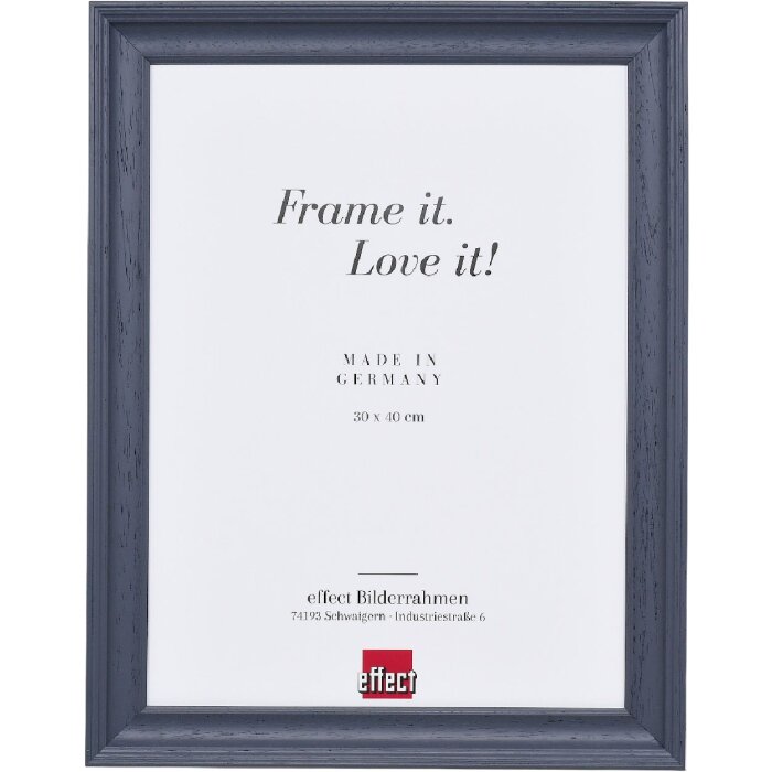 Cadre photo en bois Profil 2420 gris 30x45 cm verre artificiel