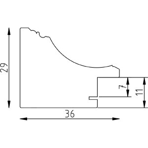 Cadre photo en bois Profil 2420 gris 13x13 cm verre artistique